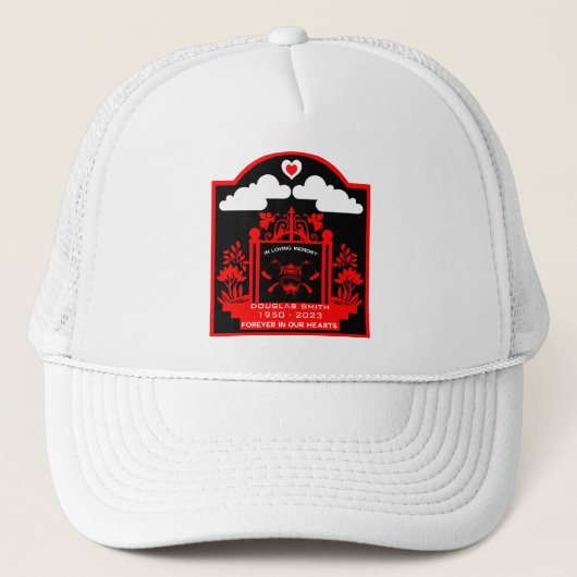 Firefighter begrafenis cadeau trucker pet (Voorkant)