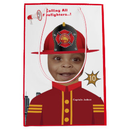 Firefighter Boys Face in Hole Foto Birthday Medium Cadeauzakje