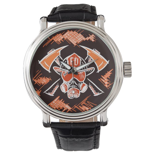 Firefighter. Brandweer. Cadeau idee. Horloge (Voorkant)