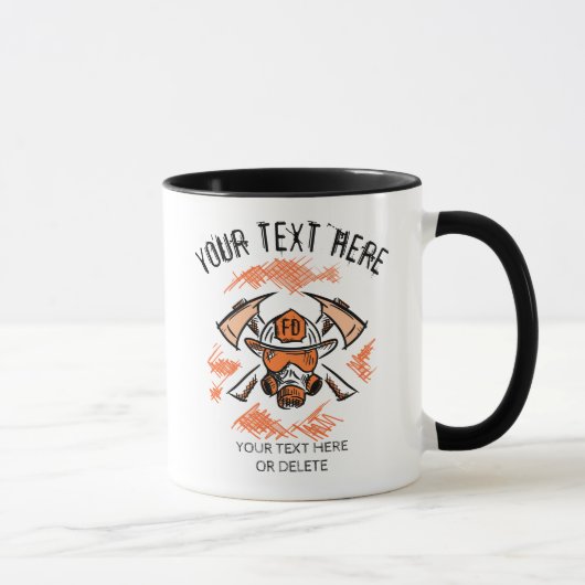 Firefighter. Brandweer. Cadeau idee. Sjabloon Mok (Rechts)