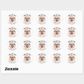 Firefighter. Brandweer. Sjabloon. Ronde Sticker (Vel)
