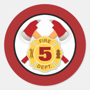 FIREFIGHTER brandweerman brandt bijl maltese kruis Ronde Sticker