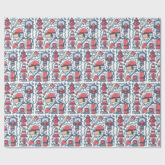 Firefighter Cadeaupapier (Vlak)