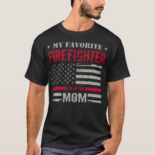 Firefighter Calls Me Mom Fire Truck Firemen Fire R T-shirt (Voorkant)