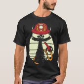 Firefighter Cat In Firefighter Uniform Firefighter T-shirt (Voorkant)