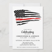 Firefighter Celebration of Life Memorial Red Line Kaart (Achterkant)