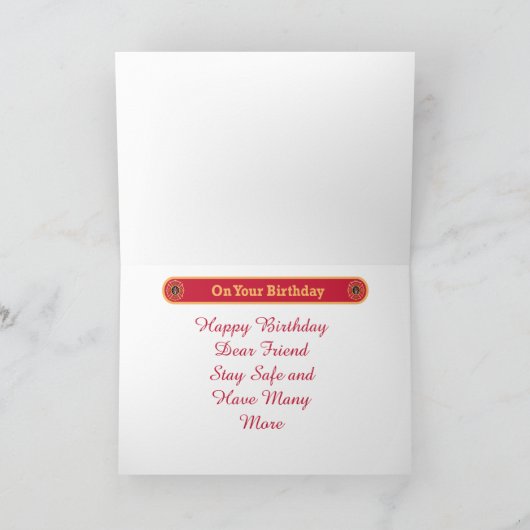 Firefighter Chief Custom Birthday Card Kaart (Binnen)