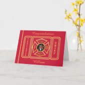 Firefighter Chief Custom Birthday Card Kaart (Gele Bloem)
