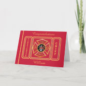 Firefighter Chief Custom Birthday Card Kaart (Voorkant)