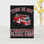 Firefighter Christmas Pajama - Fire Truck Funny Fi Kaart (Gele Bloem)