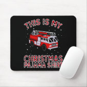 Firefighter Christmas Pajama - Fire Truck Funny Fi Muismat (Met muis)