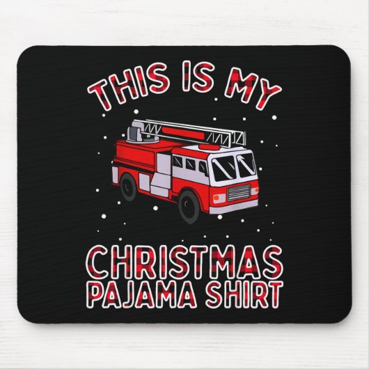 Firefighter Christmas Pajama - Fire Truck Funny Fi Muismat (Voorkant)