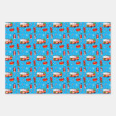 Firefighter Christmas With Santa and Dalmatian    Inpakpapier Vel (Voorkant 3)