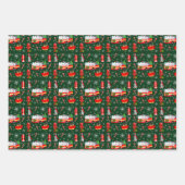 Firefighter Christmas With Santa and Dalmatian    Inpakpapier Vel (Voorkant 2)