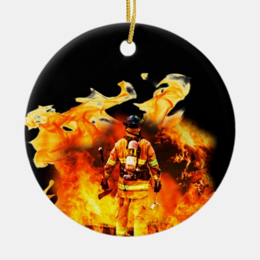 Firefighter Circle Ornament (Voorkant)
