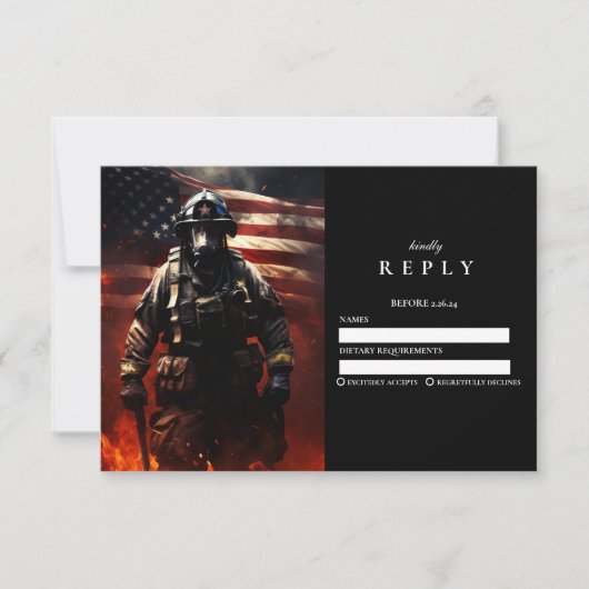 Firefighter Class of 2026 Graduation RSVP Kaartje (Voorkant)