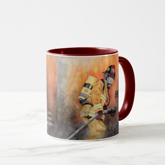 Firefighter Coffee Cup Persoonlijke woorden Mok (Voorkant rechts)