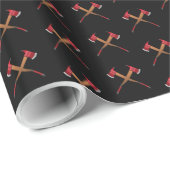 Firefighter Crossed Rescue Axes Fireman Gift Cadeaupapier (Rol Hoek)