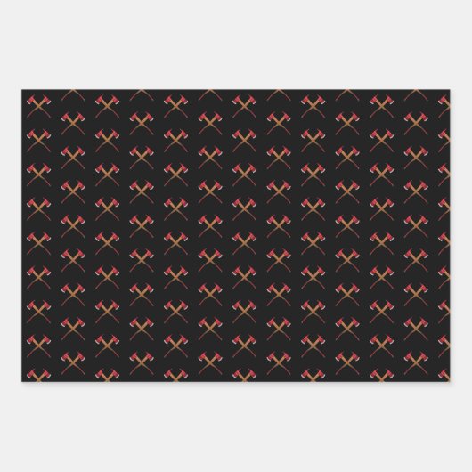 Firefighter Crossed Rescue Axes Fireman Gift Inpakpapier Vel (Voorkant 3)