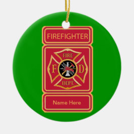 Firefighter Custom Keramisch Ornament