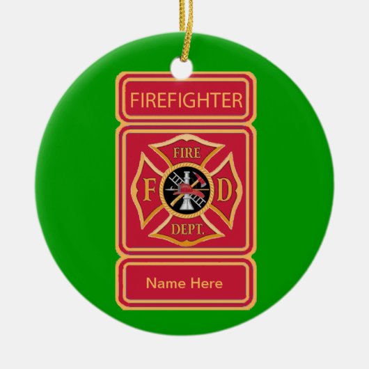 Firefighter Custom Keramisch Ornament (Voorkant)