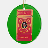 Firefighter Custom Keramisch Ornament (Links)