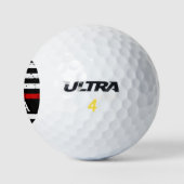 Firefighter Custom Monogram US vlag Dunne rode lij Golfballen (Logo)