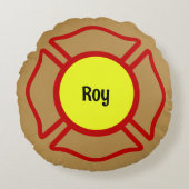 Firefighter Custom Name Rond Kussen (Voorkant)