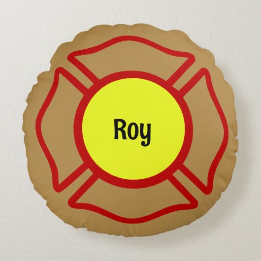 Firefighter Custom Name Rond Kussen (Voorkant)