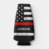 Firefighter Custom Name Thin Red Line Flesjeskoeler (Voorkant)