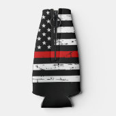 Firefighter Custom Name Thin Red Line Flesjeskoeler (Achterkant)
