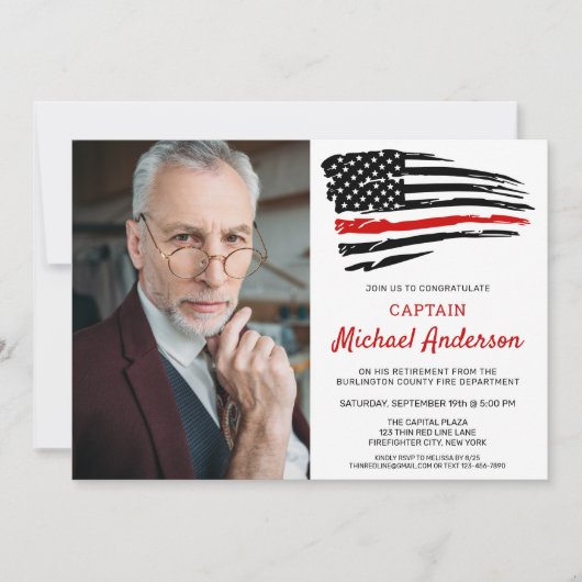 Firefighter Custom Photo Fireman Retirement Kaart (Voorkant)