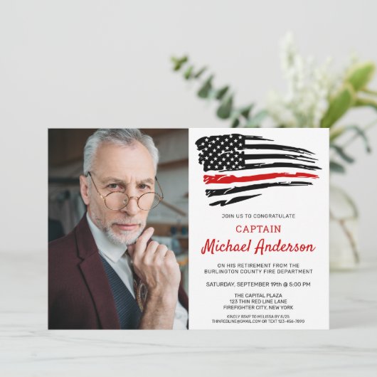 Firefighter Custom Photo Fireman Retirement Kaart (Staand voorkant)