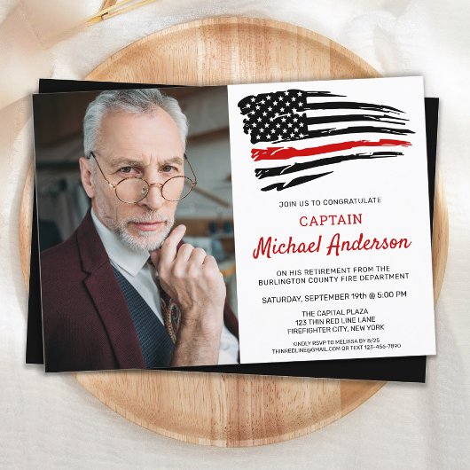 Firefighter Custom Photo Fireman Retirement Kaart