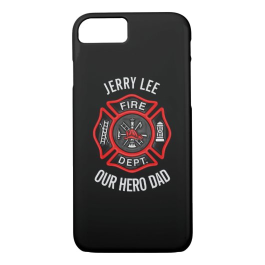 Firefighter Custom Text Name Persoonlijk Case-Mate iPhone Case (Achterkant)