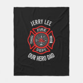 Firefighter Custom Text Name Persoonlijk Fleece Deken (Voorkant)