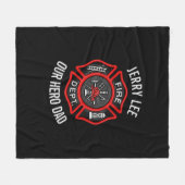 Firefighter Custom Text Name Persoonlijk Fleece Deken (Voorkant (Horizontaal))
