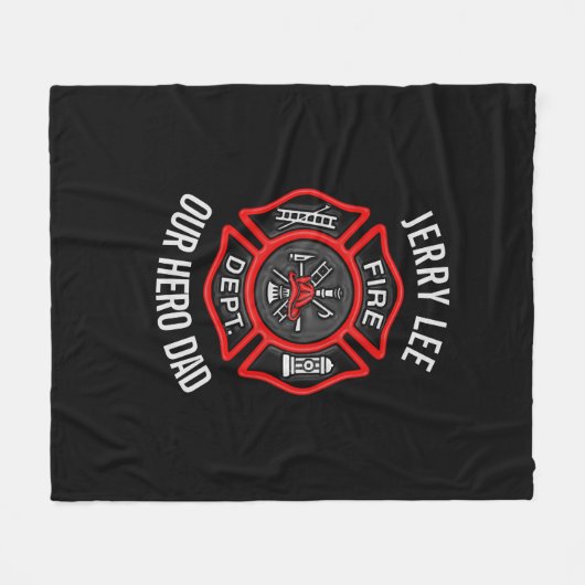 Firefighter Custom Text Name Persoonlijk Fleece Deken (Voorkant (Horizontaal))