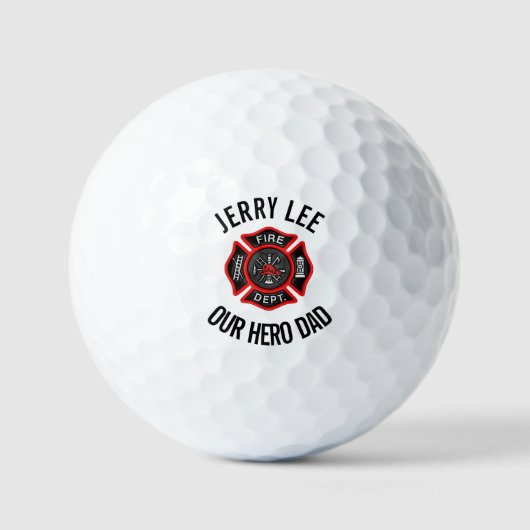 Firefighter Custom Text Name Persoonlijk Golfballen (Voorkant)