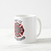 Firefighter Custom Text Name Persoonlijk Koffiemok (Voorkant rechts)