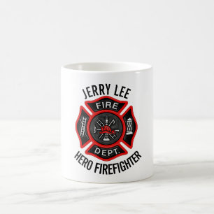 Firefighter Custom Text Name Persoonlijk Koffiemok