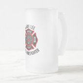 Firefighter Custom Text Name Persoonlijk Matglas Bierpul (Voorkant rechts)