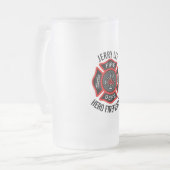 Firefighter Custom Text Name Persoonlijk Matglas Bierpul (Voorkant links)