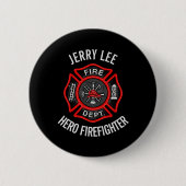 Firefighter Custom Text Name Persoonlijk Ronde Button 5,7 Cm (Voorkant)