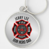 Firefighter Custom Text Name Persoonlijk Sleutelhanger (Voorkant)