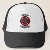 Firefighter Custom Text Name Persoonlijk Trucker Pet (Voorkant)