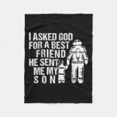 Firefighter Dad Son Quote New Daddy Fireman Dad Fa Fleece Deken (Voorkant)