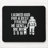 Firefighter Dad Son Quote New Daddy Fireman Dad Fa Muismat (Voorkant)