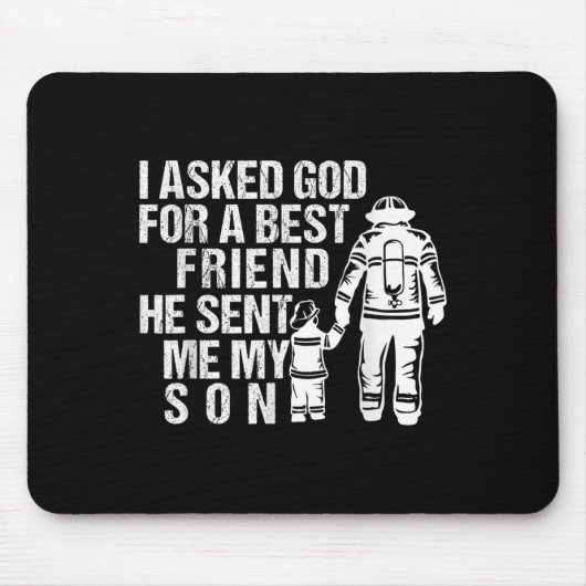 Firefighter Dad Son Quote New Daddy Fireman Dad Fa Muismat (Voorkant)