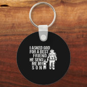 Firefighter Dad Son Quote New Daddy Fireman Dad Fa Sleutelhanger (Voorkant)